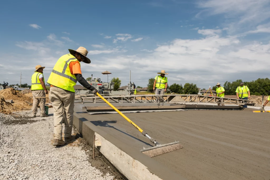 concrete road paving