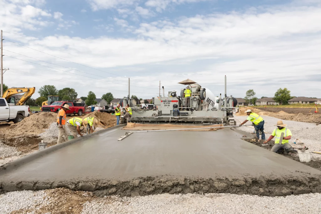 concrete road paving